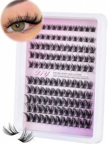MEM 144Pcs 9-12mm D-Curl Lash Clusters, Soft Lightweight Reusable Segmented False Eyelashes, Beginner DIY Grafting Set For Daily, Travel, Party & Wedding Makeup, Ideal Christmas & Halloween Gift - Black - View 11