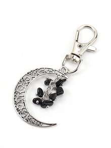 七彩碎石月亮吊坠新款时尚金属钥匙扣，适合日常佩戴，可作包包配件，可作为礼物送给家人、朋友、同学、爱人、生日、老师、纪念品。