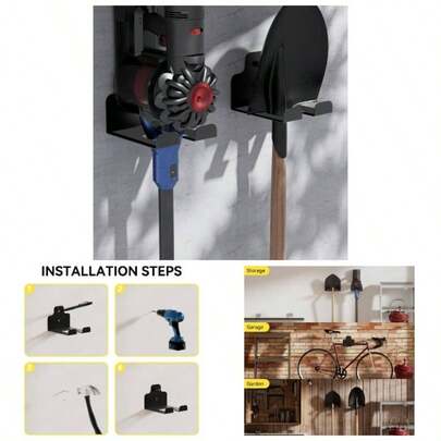 Garage Organizer Trimmer Rack, Garden Power Hanger Whackers Holder Wall Mounted Grass Trimmer, Hedge Trimmer, Garage Trimmer, Garden Tools, 1 Pack