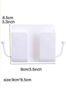 Wall Mounted Razor & Phone Holder, Plastic Storage Box Organizer Rack, Multifunctional Storage Shelf For Home, Dorm, Rental Apartment - Multicolor - View 4