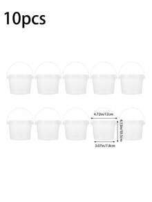10pcs Transparent Slime Containers With Lids And Handles, Plastic Storage Jars, Clear Slime Storage Boxes For Storing And Organizing Slime DIY Arts & Crafts, Paints, Small Tools, Parts, Craft Supplies - Clear - View 9