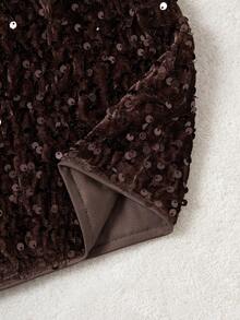 Tween Girls' Fashionable Sequin Mini Skirt, Suitable For Parties And Gatherings (Y0847) - Brown - View 3