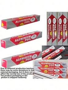 1卷加厚铝箔，12英寸宽，多用途烘焙纸、煎炸纸、可重复使用、耐热铝箔卷、烤箱纸、加厚铝箔纸、烤鱼纸、烧烤调味料、食品包装纸、旅行必备 - 彩色 - 查看 10