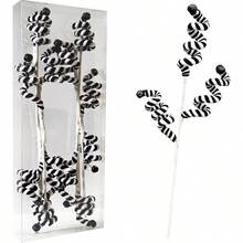 Black And White Grinchs Christmas Decorations 17 Inch Large Ornaments For Christmas Tree Picks 4 Pcs Nightmare Before Christmas Big Tree Topper Filler Xmas Candy Cane Halloween Picks - 黑色 - 查看 5