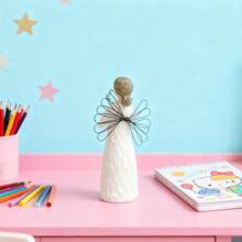 Christmas Angel Figurine With Star - Festive Home Decor, Sentimental Sculpture For Holiday Gifting And Seasonal Aesthetic,Halloween And Christmas Decorations - White - View 6