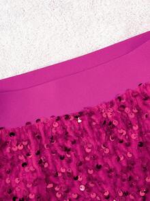 Váy mini sequin thời trang dành cho bé gái tuổi teen, phù hợp cho các bữa tiệc và buổi tụ họp (Y0847) - Màu Hồng Tươi - Xem 5