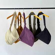 Bolsos cruzados casuales para hombres y mujeres, bolsos de hombro de nylon de gran capacidad, ligeros, con bolsillo con cremallera, carteras - Amarillo oscuro - Ver 5