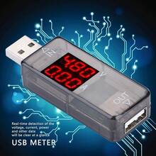 USB LCD en color Voltímetro Amperímetro Medidor de corriente Multímetro Cargador Probador USB, Probador USB Voltaje Corriente Medidor de potencia, Tamaño pequeño, Portátil para llevar,(negro) - Negro - Ver 8