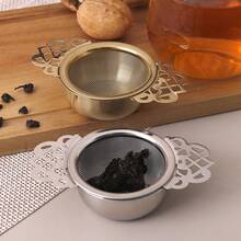 1pc/Set 304 Stainless Steel Tea Infuser Filter, Tea Leaf Strainer For Teapot, Tea Cup, Coffee Cup, Fine Mesh Prevents Dripping, Floral Edge Design Easy To Clean, Universal Fit - Multicolor - View 4