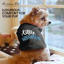 Parisian Pet Dog Cat Clothes tee hirts Embroidered T-hirt Boss (, exy and I Know )(S Negro) - Multicolor - Ver 6