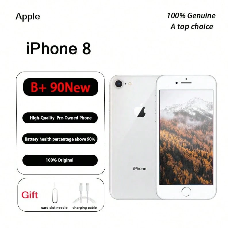 Apple 这台二手iPhone 8成色为B+，九成新，功能齐全。外观有明显使用痕迹。电池已更换为全新电池。