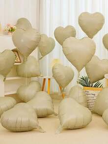 12pcs 18 Inch Red, White, Black, Cream, Gold, Rose Gold, Pink, Silver, Blue Heart-Shaped Aluminum Foil Balloons, Suitable For Birthday Party, Wedding Engagement, Confession, Love Party, Valentine's Day, Anniversary, Event Party Decoration - Multicolor - View 10