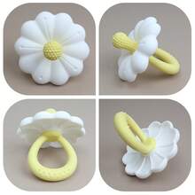 Silicone Flower Shaped Baby Pacifier Teether, Infant Teething Toy, Teether Gift For Baby Girls - Multicolor - View 8