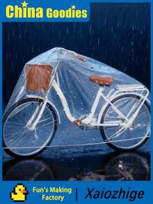 1 szt. Przezroczysty pokrowiec przeciwdeszczowy na motocykl – pyłoszczelna osłona przedniej szyby do rowerów elektrycznych i skuterów - Przezroczysty - Zobacz 1