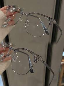 "FROZEN" Series Blue Light Glasses For Woman/Men Computer Bluelight Glasses Womens/Mens Half Frame Clear Lens Glasses Blue Light Glasses For Woman Men Protection Computer Gaming Glasses Women Cute Light Weight Red Frame Oversized Non Prescription Small Face Square Cateye Reduce Eye Fatigue On Computers, TVs, Phones, And Games, Suitable For Computer Lense Screen Protector Plain Glasses ,Blue Light Glasses For Woman Men Safety Glasses Blue Light Blocking Glasses Protection Computer Gaming Glasses Women Cute Light Weight Red Frame Oversized Non Prescription Small Face Square Cat Eye Reduce Eye Fatigue On Computers, TVs, Phones, And Games, Suitable For Computer Lense Screen Protector Plain Glasses Clear Lens Light Glasses For For Women Men Light Glasses For Glasses For Women 99 Blue Light Glasses For Woman Blue Light Glasses Women/Men, Fashion Round Frame UV Ray Filter Computer Gaming Glasses Computer Glasses - Anti Eyestrain & UV Glare Protection Anti Glare - 灰色 - 查看 3