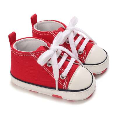 Baby Girl Boy High Top Shoes Solid Color First Walking Shoes Casual Canvas Shoes For Spring Fall
