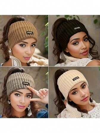 1pc Women'S Acrylic Knitted Headband, Elegant Hair Tie, Warm Forehead Wrap, Comfortable Sports Headscarf, Solid Color Fashion Winter Accessory Women Hair Bands