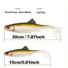 1pc Realistic Large Soft Bait, Suitable For Sea Fishing, 24g, 3D Fish Eye Design, Suitable For Trolling And Boat Fishing, Shore Fishing And Boat Fishing. The Realistic Design And Durable Material Make It A Must-Have For Fishing Enthusiasts. Large Realistic Soft Bait, Suitable For Sea Fishing, Fishing Gear, Fishing Accessories, Lures, Soft Bait. - Multicolor - View 5