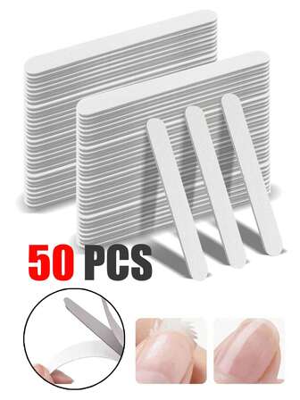50 st nagelfilar, nagelfilar, professionella återanvändbara nagelfilar med självhäftande fäste, utbytbara nagelplattor, 100/180/240 korn nagelfilar, manikyrverktyg för hemmabruk och salong, 1 st halvcirkelformad utbytbar nagelfilslipplatta i rostfritt stål, nagelkonstverktyg, nageltillbehör, nagelverktyg, rakt avtagbart sandpapper, nagelfil med stålhandtag, reservfilsdynor, 1/5/10/20/30/50 st nagelfilar, nagelvårdsverktyg