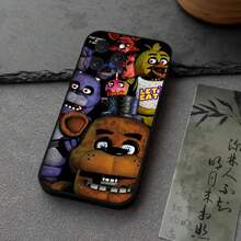 Funda de teléfono W-Fnaf-e-Fives-nights-At-Freddys compatible con  17,16,15,14,13,12,11 Plus, Pro, Max, XR, XS, X, 7, 8 Plus, Mini, silicona negra, funda compatible con  17 pro max, funda  17 pro, funda  17, funda  16 pro max - z4 - Ver 4
