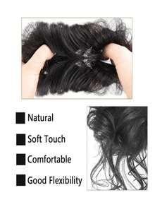 Messy Bun Scrunchie Chignon Hairpiece Updo Curly Bun Extension Combs In Messy Bun Hair Piece For Women Medium Brown - màu nâu - Xem 2