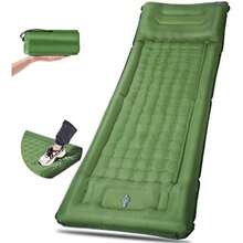 Colchones Inflables, 12cm Colchón de Aire para Acampar Colchoneta Portátil y Plegable Colchón Inflable Ultraliviano con Botones Adapto Multijugador y Individual para Camping Exterior Senderismo(default) - Multicolor - Ver 2