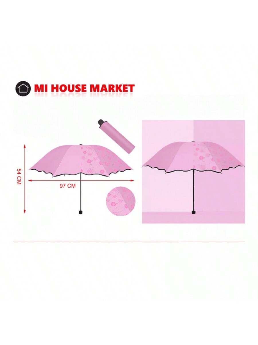 Paraguas manual para la lluvia - rosa