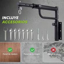 AVEDISTANTE Soporte para Costal de Boxeo, Base para Costal de Box, Ajustable en 5 Longitudes y 3 Posiciones de Altura, Soporte Saco de Arena de Boxeo con Kit Instalacion y Gancho Giro 360(default) - Multicolor - Ver 8