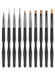 15/10pcs Professional Nail Art Brush Set, Gradient Tie Dye Dotting Pen - Multicolor - View 8