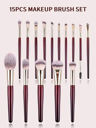 15pcs Premium Makeup Brush Set - Foundation Brush, Eyeshadow Brush, Blush Brush, Concealer Brush, Highlighter Brush, Makeup Beauty Tools,Brush Set,Makeup Brush Kit,Make Up Brush Set,Make Up Set Complete,Makeup Brush Set,Complete Makeup Kit,Brush Kit,Brushes Makeup Set,Makeup Gift Set,Set