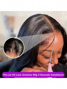 200% Density 4*4 13x4, 13x6, 5x5 Deep Curly Lace Front Glueless Wigs, 8-34inch Brazilian Human Blended Hair Wigs, Pre-Plucked, Jerry Curly Wet And Wavy Brazilian Virgin Hair Wigs, Pre Plucked With Baby Hair Wear And Go Glueless Wig Pre Cut Lace Pre Bleached Knot Heat Resistant Fiber Synthetic Wig For Women - Natural & Black - View 3