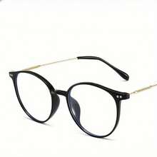 1 Piece Women's Korean Style New Retro Lightweight Fashion Eyewear Ideal Mother's Day 2026 Gift For Mom Best Mom Sentimental Thank You Gift For Grandma Mum Unique Heartfelt Surprise Mother's Day Accessories Oval Frame Mi Nail Design Plain Glasses For Bare Face Daily Wear - 亮黑色 - 查看 1