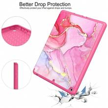 Case For IPad 9th Generation 2021/8th Gen 2020/7th Gen 2019 With Pencil Holder - Premium Shockproof Case With Soft TPU Back Cover & Auto Sleep/Wake For IPad 10.2 Inch, Hot Pink Marble,P-HotPinkMarble - P-熱粉紅大理石 - 查看 6