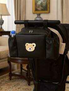 1pc Multi-Functional Baby Stroller Organizer Bag, Can Hold Water Bottle, Milk Bottle, Diapers, Wipes, Phone Accessories, Cute Bear Design, Perfect All-Season Gift For Halloween And Christmas - Multicolor - View 4