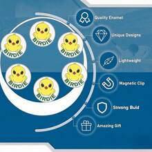 高尔夫球标记套装（多种图案可选），6个装，包含高尔夫球帽夹和草皮修复工具，男女高尔夫球手适用。