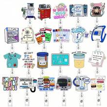 1 件旋转徽章夹，带有树懒、鹅、黑猫、老鼠图案，易于拉动，医疗保健礼品，学校用品，返校 - 彩色 - 查看 13