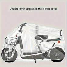 1 szt. Przezroczysty pokrowiec przeciwdeszczowy na motocykl – pyłoszczelna osłona przedniej szyby do rowerów elektrycznych i skuterów - Przezroczysty - Zobacz 5