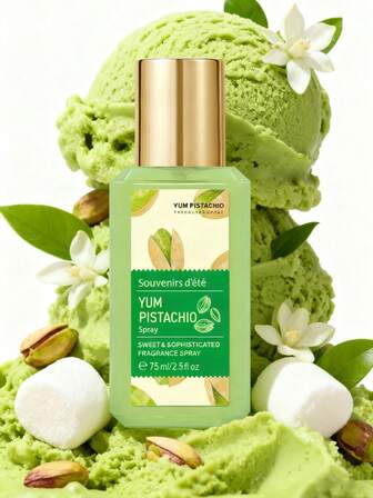 75ml/2.5 Fl Oz Fresh Ice Cream & Pistachio Indoor Room Spray, Cotton Candy & Jasmine Scented Air Freshener, Portable Food-Inspired Fragrance, Suitable For Everyday Home Use, Perfect Gift For Friends And Family