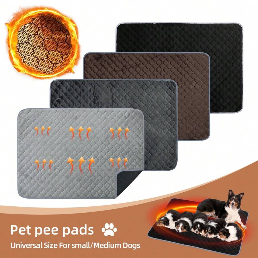 1件装冬季宠物床垫，防水，绒面，石墨烯内衬，保暖隔热，柔软舒适，防潮隔热，底部防滑，适用于产房、笼子、室内/室外、汽车、小型/中型/大型犬猫，节日礼物，可机洗可重复使用，抗撕裂。