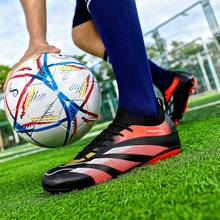 New Recommended Youth Soccer Shoes For School, Students, Matches, Training - Low-Top, Long Studs, Wear-Resistant, Non-Slip, Grip, Unisex Adult - Black - View 4