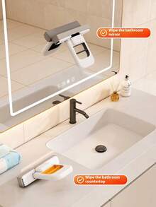 1pc Brand New Multi-Functional Mini Handheld Mop - The Ultimate 2-In-1 Handheld Mop For Dusting, Washing, Drying, And Polishing Any Surface. Retractable, Wet And Dry Use. - Desktop Cleaning Mop - Mini Folding Handheld Duster - Multicolor - View 9