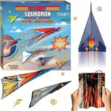 TendenciaCreativity for Kids Stunt Squadron Fold & Launch Aviones de papel: crea 80 aviones de papel, kit de ciencia STEM para niños, kit de manualidades de avión para niños, regalos y juguetes para niñosCalidad premium - Resistente - Ver 11