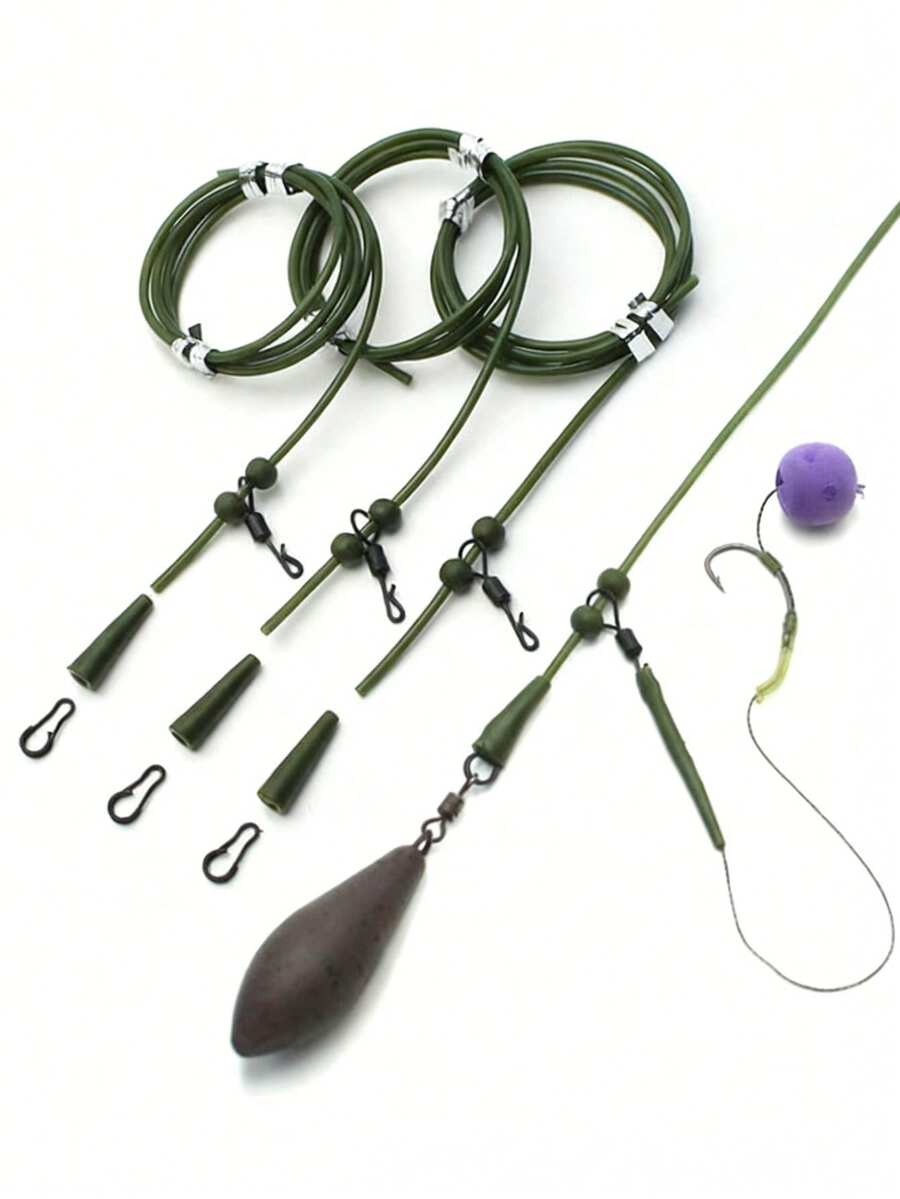 1 Set de Equipo de Pesca de Carpa, Montaje de Pelo, Giratorio de Cambio Rápido, Accesorios de Pesca, Tubo de Carpa, Anti-Rig, Set de Equipo de Pesca de Carpa