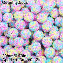 5 piezas de cuentas de rhinestone brillante de 20mm, adecuadas para hacer joyas DIY, incluyendo la creación de pulseras y pendientes, cuentas para hacer joyas - Hazlo tú mismo - Ver 11