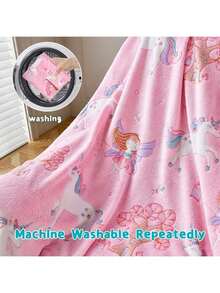 A Pink Children's Blanket That Glows At Night, Flannel Covered Blanket, Suitable For Children's Beds, Sofas, Travel Blankets, And Holiday Gifts For Children. - Multicolor - View 4