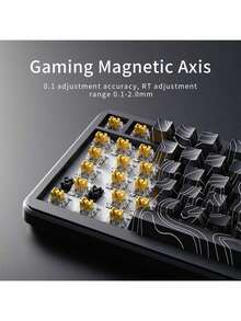 AJAZZ AK820 MAX HE 8K New Hall Effect Mechanical Keyboard, Type-C Wired, Computer Gaming Keyboard, Upgraded Pad-Mounted Mechanical Keyboard, Cool RGB Lighting, Supports Music Rhythm, Gaming, ESports, Office, Web Driving, Quick Adjustment - AJAZZ Official Authentic Products - View 3