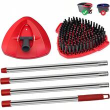 Juego de 4 secciones de mango de trapeador de acero inoxidable, base de trapeador y juego de cepillo actualizado para el sistema de trapeador EasyWring RinseClean 2 de Ocedar. Juego de mango de trapeador, base de trapeador y juego de cepillo para las juntas de tornillo delgadas universales de O Cedar - 1 juego de mango, base y cepillo de acero para fregona, 1 depósito - Ver 8