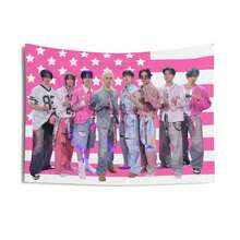 Stray Members Pink American Flag - 黑色 - 查看 1
