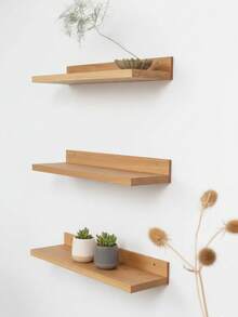 Wooden Shelves 50x10x5cm For Decoration – Bedroom, Living Room, Kitchen, Hallway, Boho Style - 駝色 - 查看 11