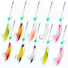 Señuelos de Pesca Anzuelos para Pesca Bionic Multi-Section Bait Cebo Duro Pescas Cebo Falso 3PCS 13.4cm o 10PCS 8cm - Falso cebo camarón anzuelos 10 pcs 8cm - Ver 3